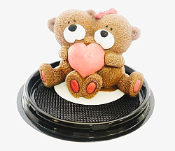 Фигурка из шоколадной глазури Мишки с сердцем 6,5*9см, цветная