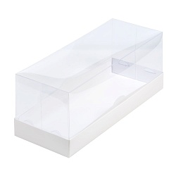 Коробка под рулет 30 см *12 см *12 см белая с пластиковой крышкой