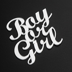 Топпер без шпажки "Boy or Girl" серебряный 7*7 см