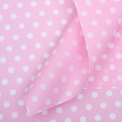 Пленка матовая "Крупный горох" розовый, 0,58 х 0,58 м
