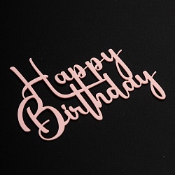 Топпер без шпажки "Happy Birthday №1" розовый 8*6 см