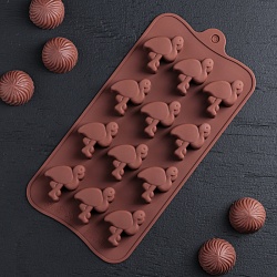 Форма для льда и шоколада 20×10,5 см "Фламинго", 12 ячеек