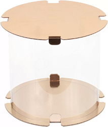 Коробка для торта "Тубус" 16 см*16 см золото